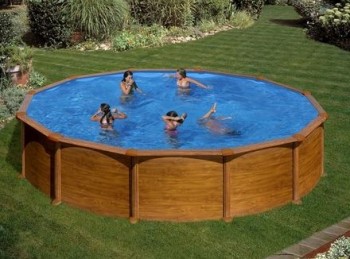 Piscinas de acero imitación madera marca piscinas Gre 