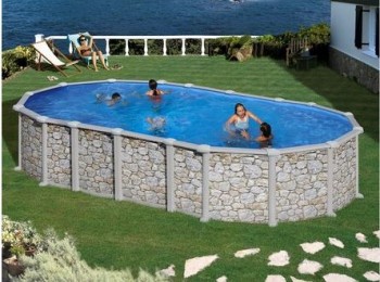 Piscina Gre de acero acabado Piedra